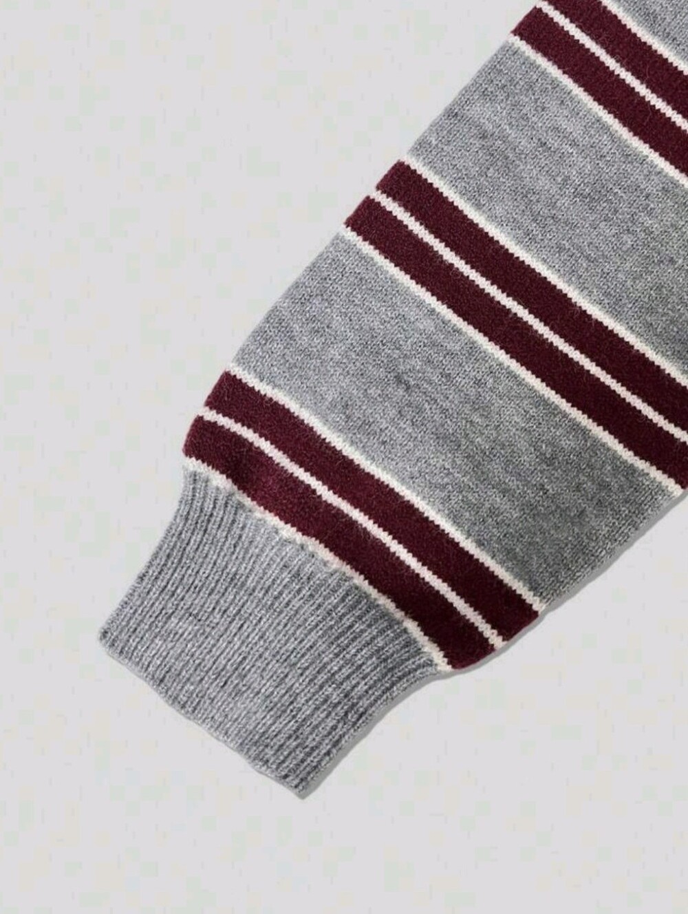 Women's Loose Oversized Striped Collared Casual Knit Pullover, American College - Picture 7 of 7